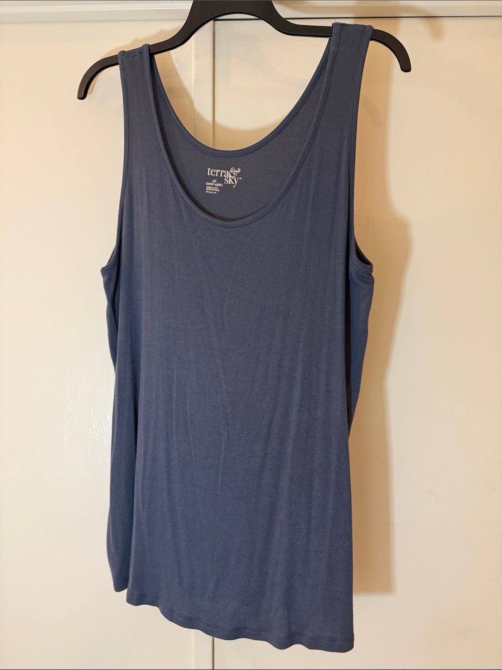 Terra & Sky Slate Blue Scoop Neck Tank Top